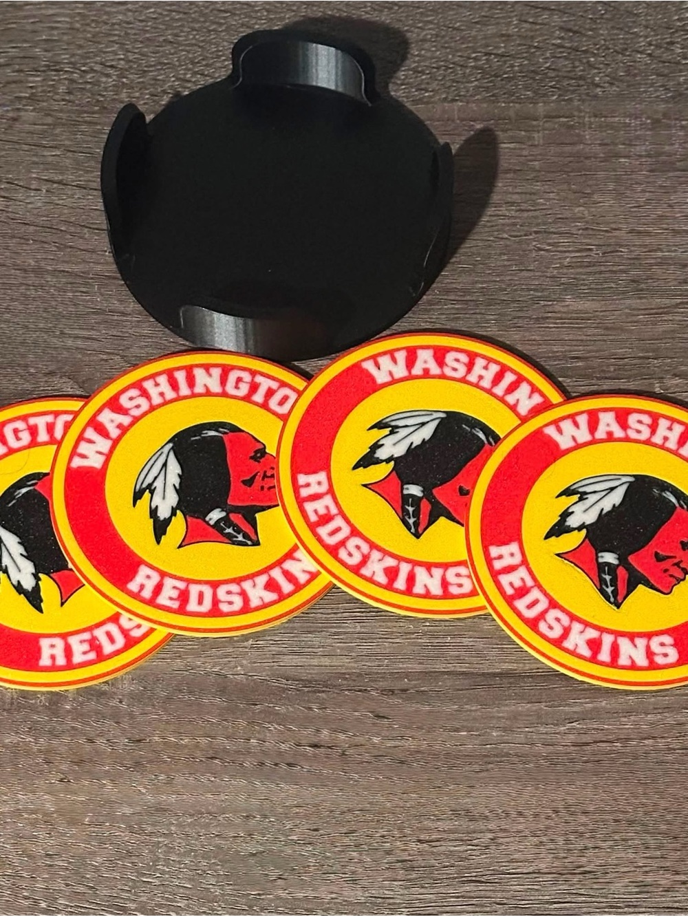 NFL Washington Redskins Round Coaster Set - Red, Yellow & Black